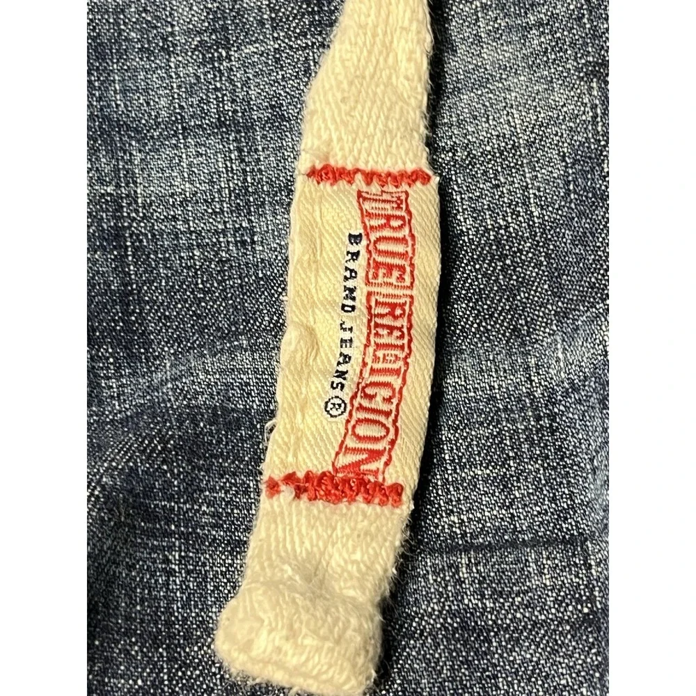 TRUE RELIGION Commander Big T Cargo Shorts Mens 42 Denim Drawstring